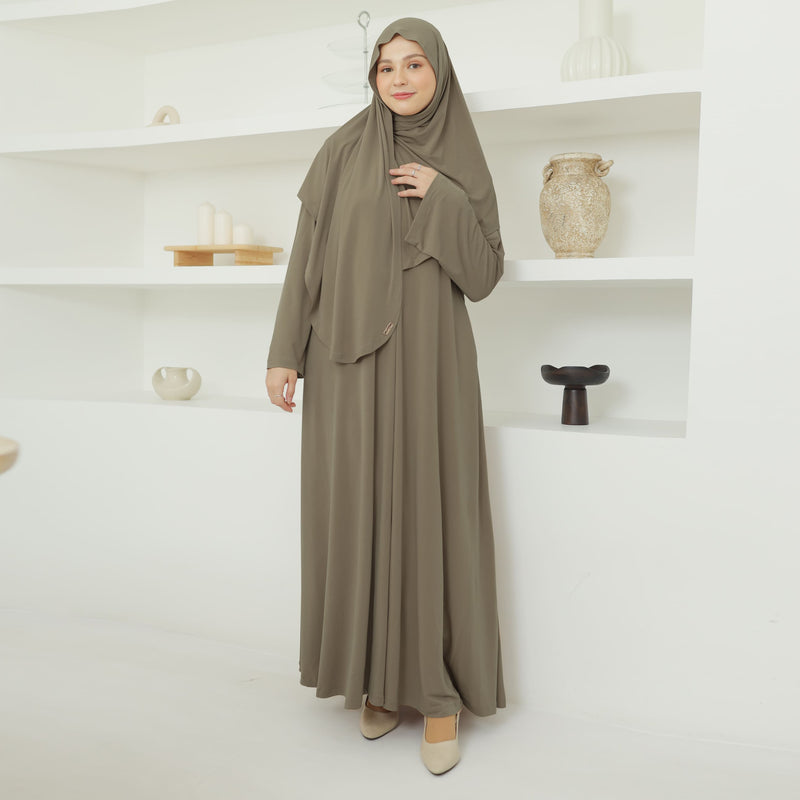 Sadiqa Abaya Set Natural