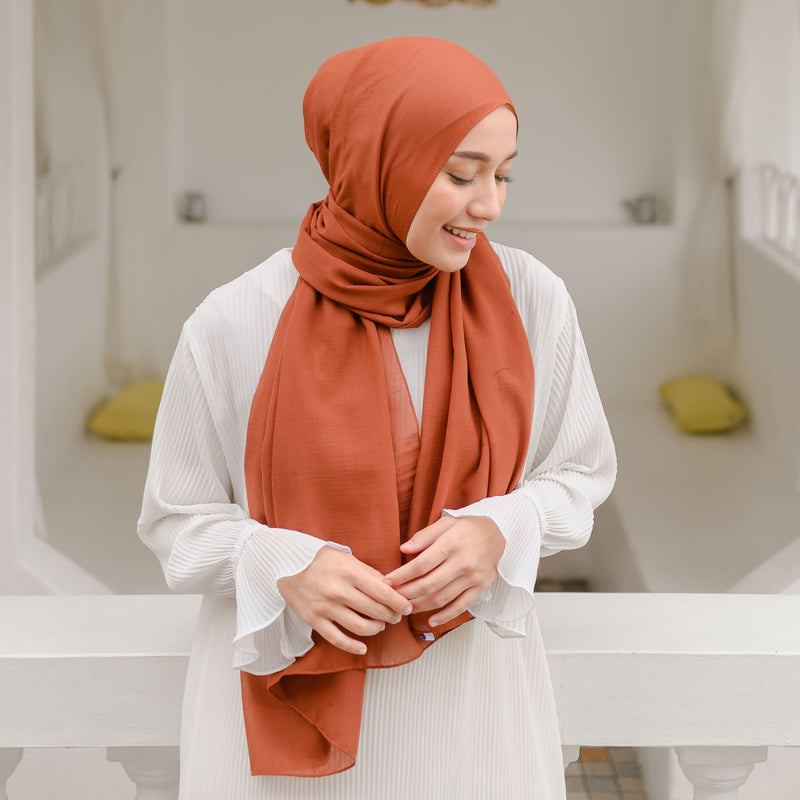 Mima Shawl Dark Terracota