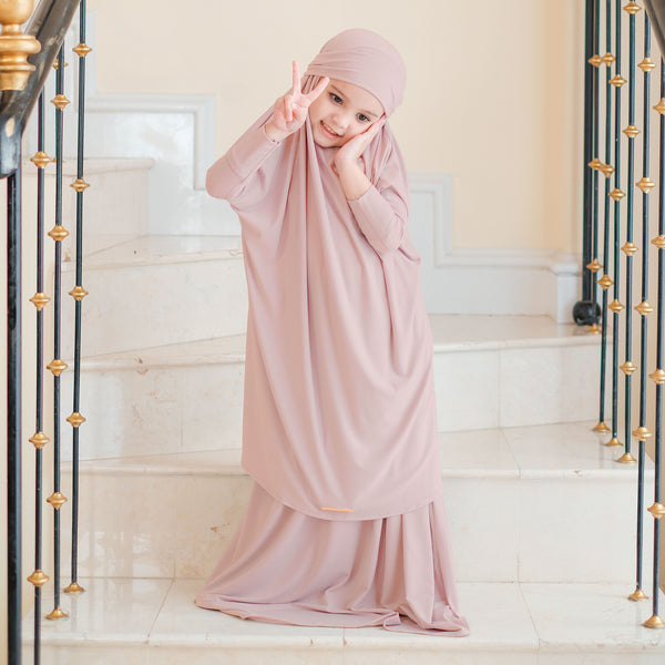 Shameera Prayer Set Kids in Blush Pink 1-2 Tahun (Lozy x Hamidah)