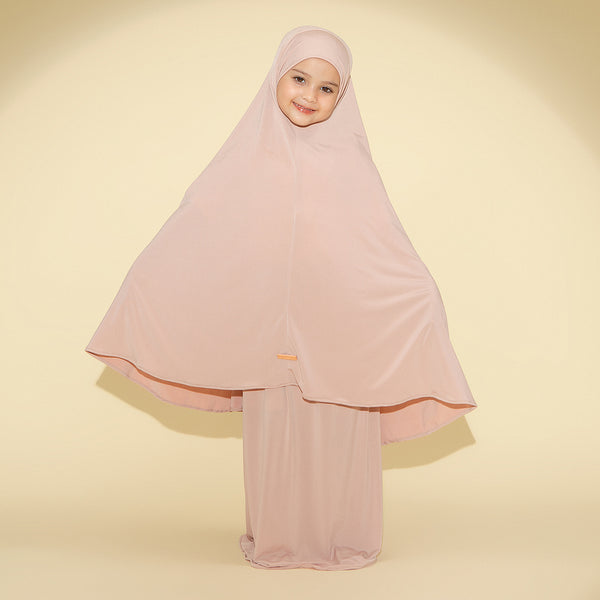 Shameera Prayer Set Kids Series 2 in Soft Beige 3-4 Tahun (Lozy x Hamidah)