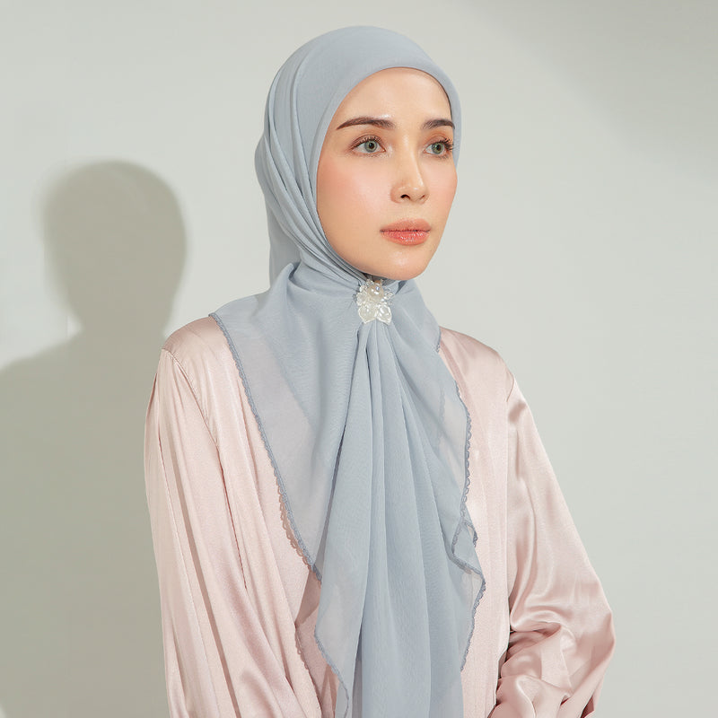 Paris Embroidery Signature Square Soft Blue (Lozy X Hamidah)