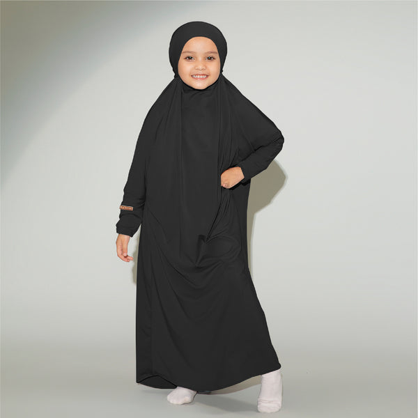 Shameera Abaya Kids in Black 3-4 Tahun (Lozy x Hamidah)