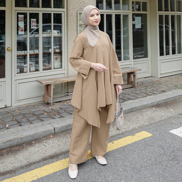 Zara Linen Set Soft Brown