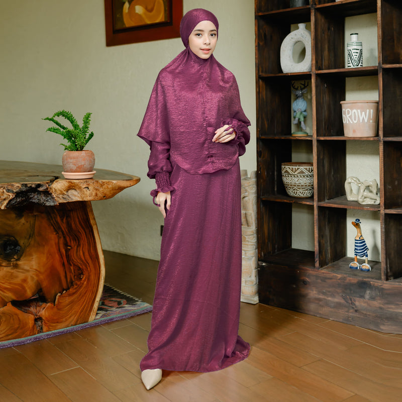 Hanida Abaya Set Ruby Wine