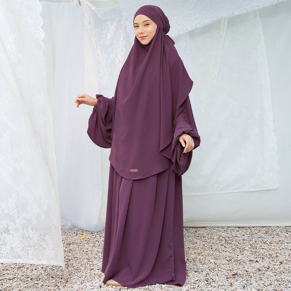 Mida Abaya Khimar Set in Violet (Lozy x Hamidah)