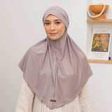 Wafa Instan (French Khimar) Grey Cream