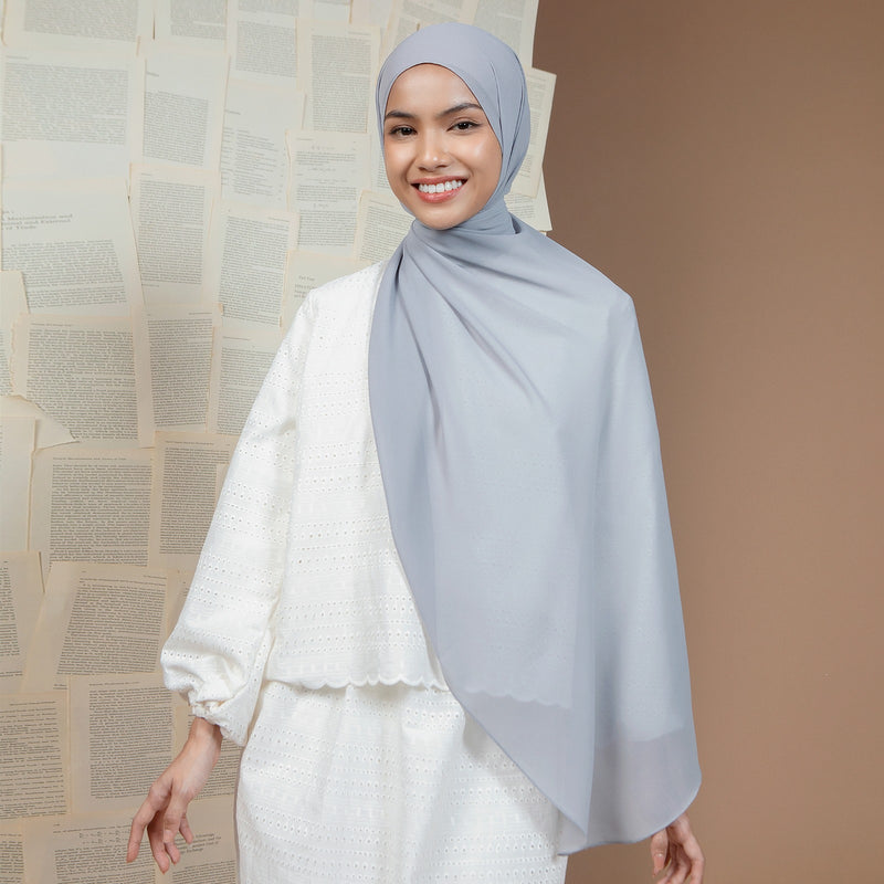 Oval Shawl Lozy x Lesti Soft Blue Grey