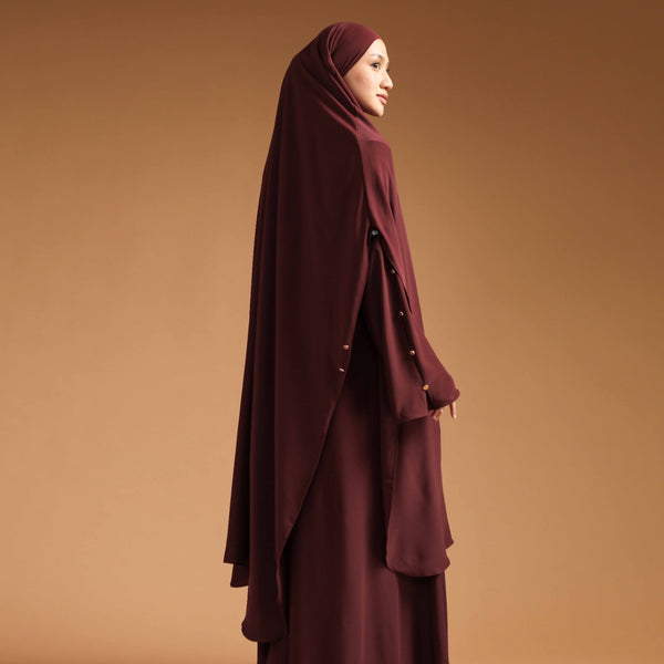 Tsamara French Khimar (Jilbab Syari Cadar) Burgundy