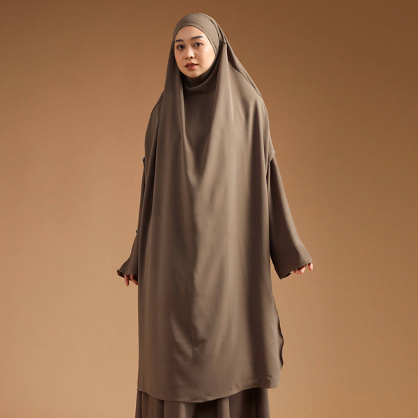 Tsamara French Khimar (Jilbab Syari Cadar) Brown Muffin