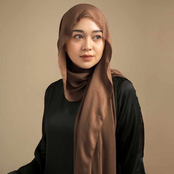 Viscose Eyelash Shawl Brown Muffin
