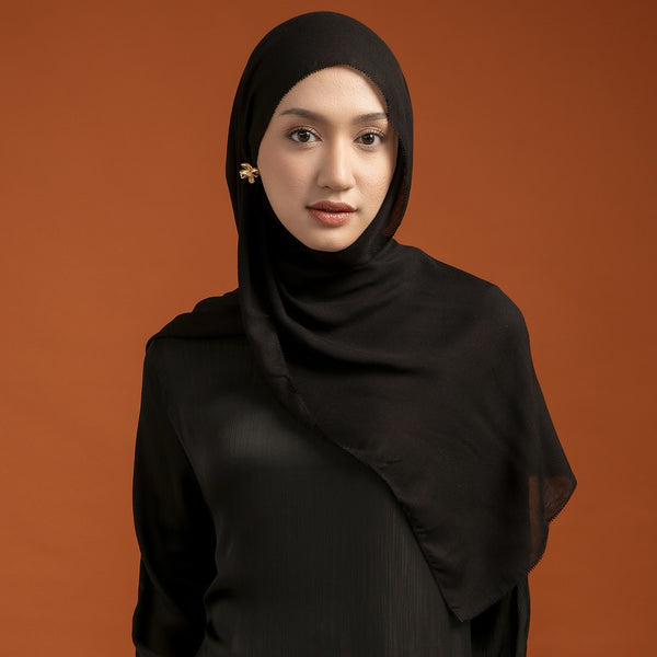 Viscose Eyelash Shawl Black