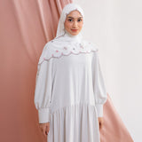 Floure Embroidery Shawl Broken White