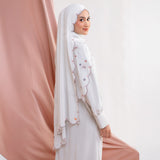 Floure Embroidery Shawl Broken White