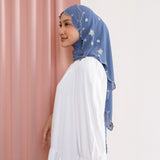 Floure Embroidery Shawl Denim