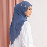 Floure Embroidery Shawl Denim