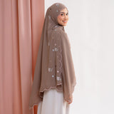 Floure Embroidery Shawl Dessert Taupe