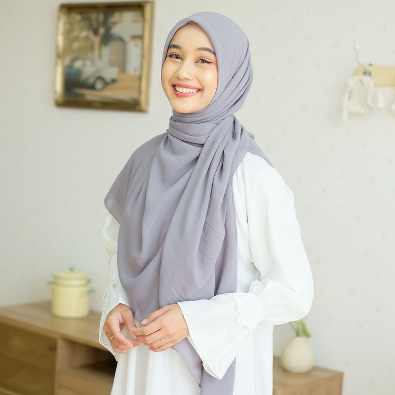 Mima Square Syari (Hijab Segiempat Syari) Medium Grey