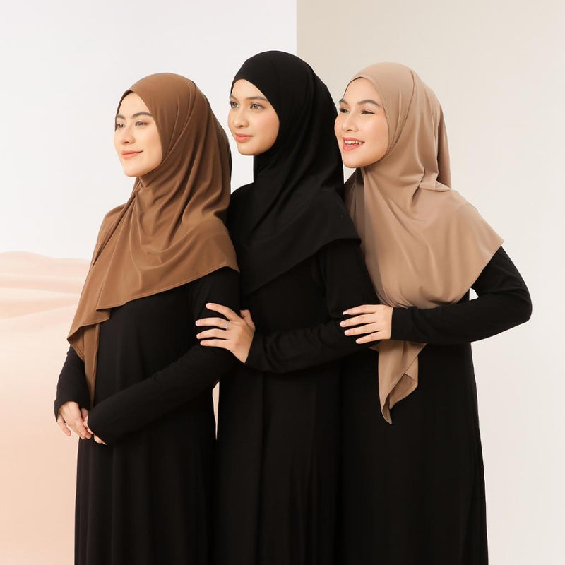 Naima Instan Jersey Soft Beige (Hijab Instan Segitiga Bahan Jersey)