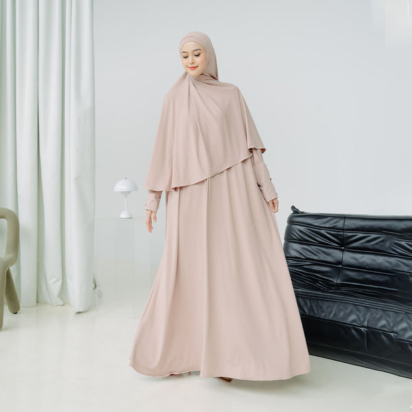 Hafisa Abaya Set Soft Beige