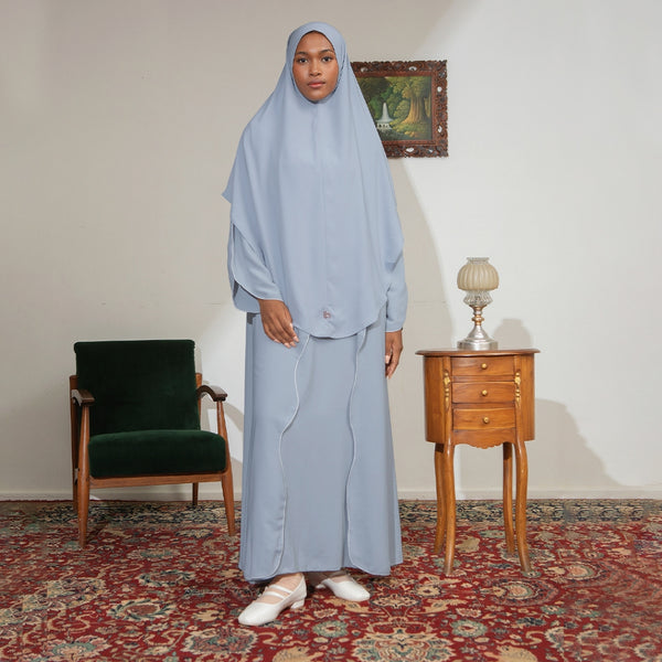 Aisha Abaya (Abaya Dress Haji dan Umrah) Baby Blue