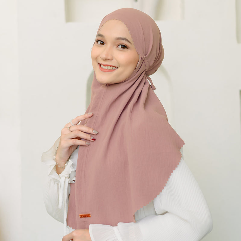 Biyya Instan Lasercut (Bergo Crinkle) Choco Dusty