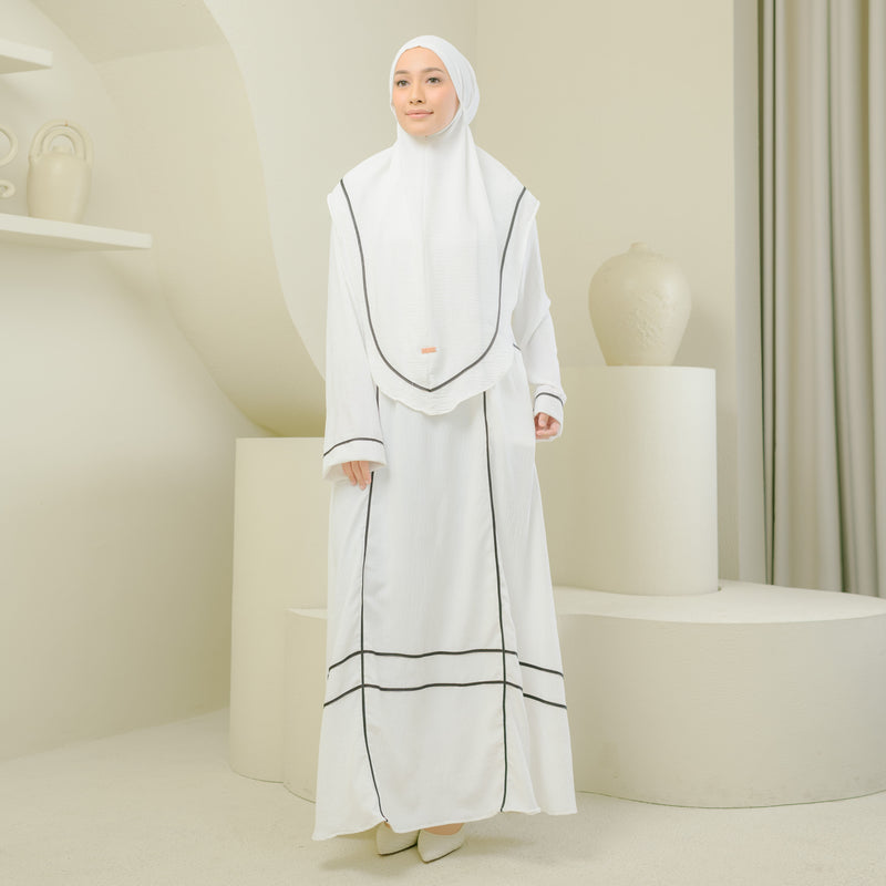 Hanisa Abaya Set Broken White