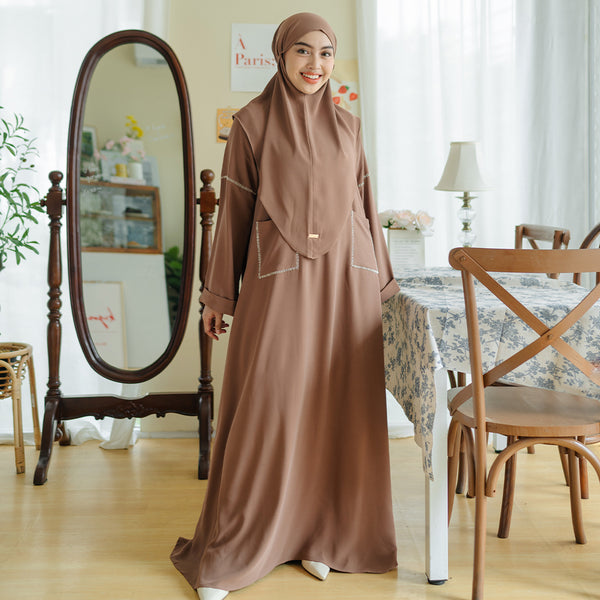 Sahla Abaya Set Brown Sugar