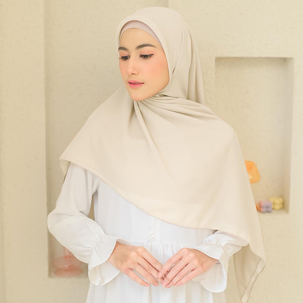 Mima Square Syari (Hijab Segiempat Syari) Cream Almond