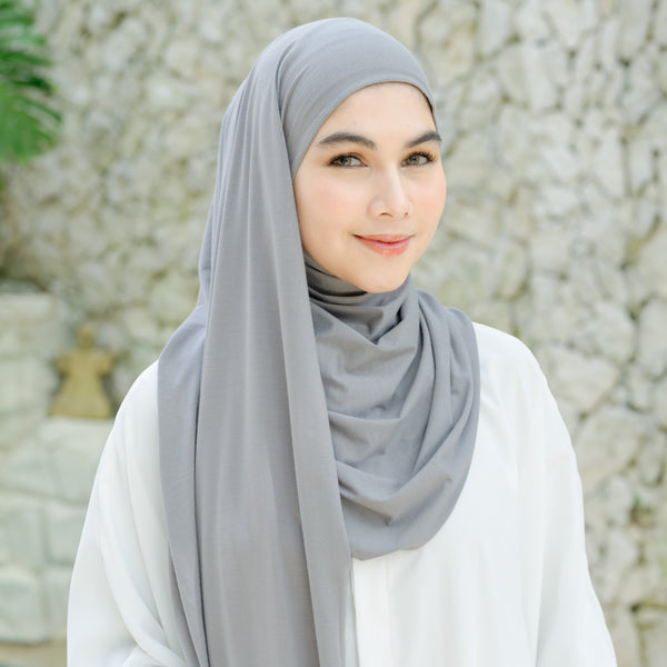 Tana Shawl (Pashmina Kaos Rayon) Cool Grey