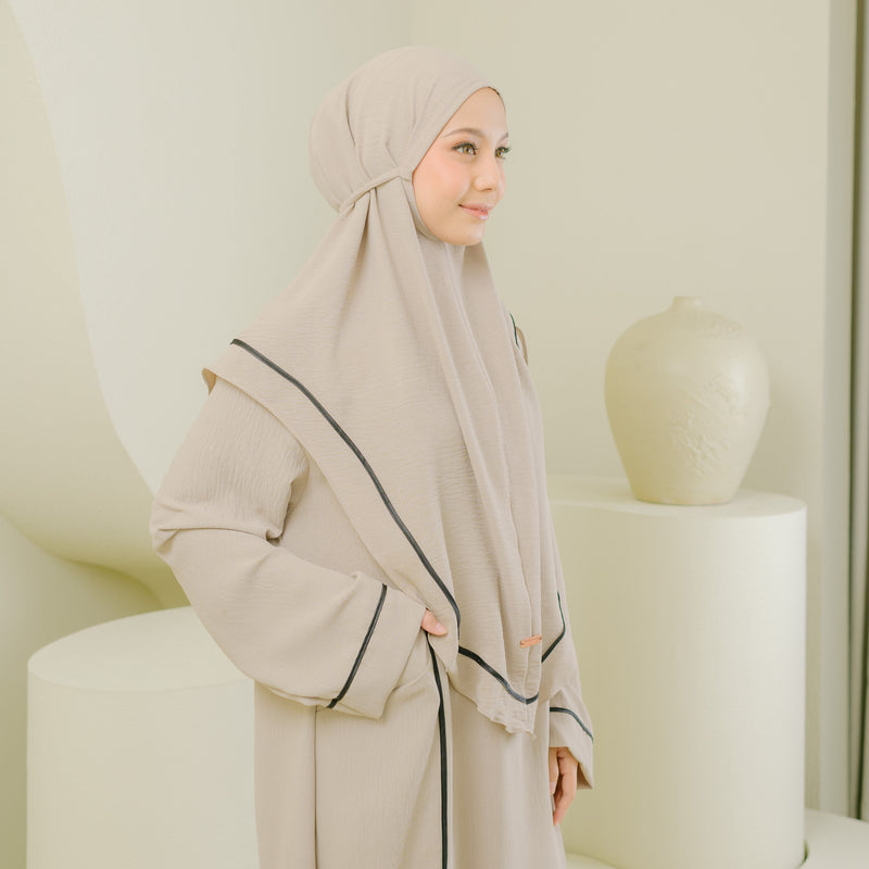 Hanisa Abaya Set Cream Almond