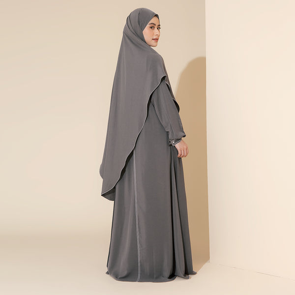 Pre Order Humaya Abaya Set Dark Grey