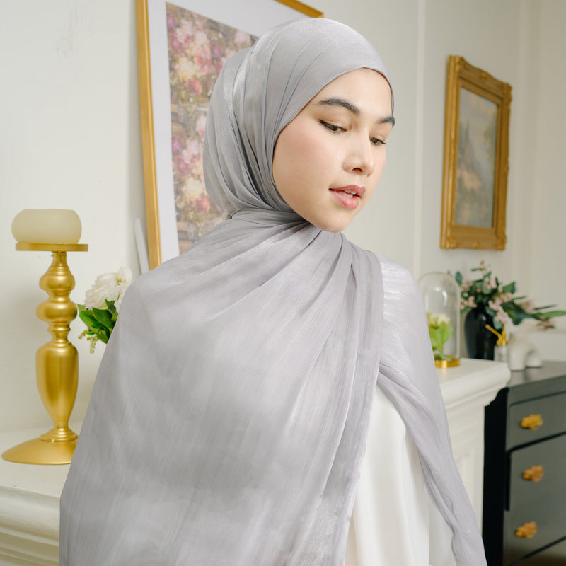 Yora Silk Shawl Grey Griss