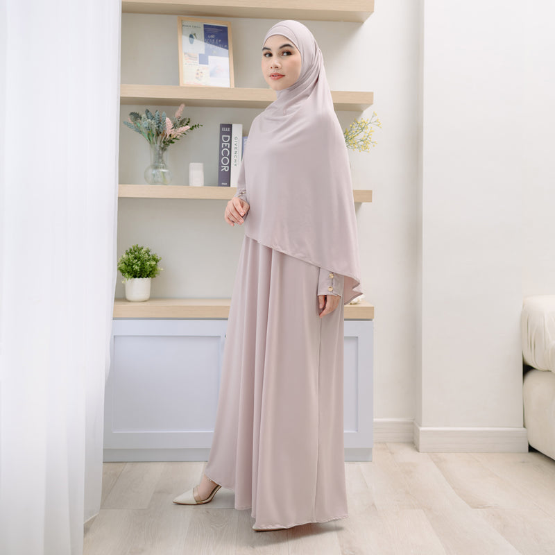 Hafisa Abaya Set Baby Nude