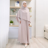 Pre Order Hafisa Abaya Set Baby Nude