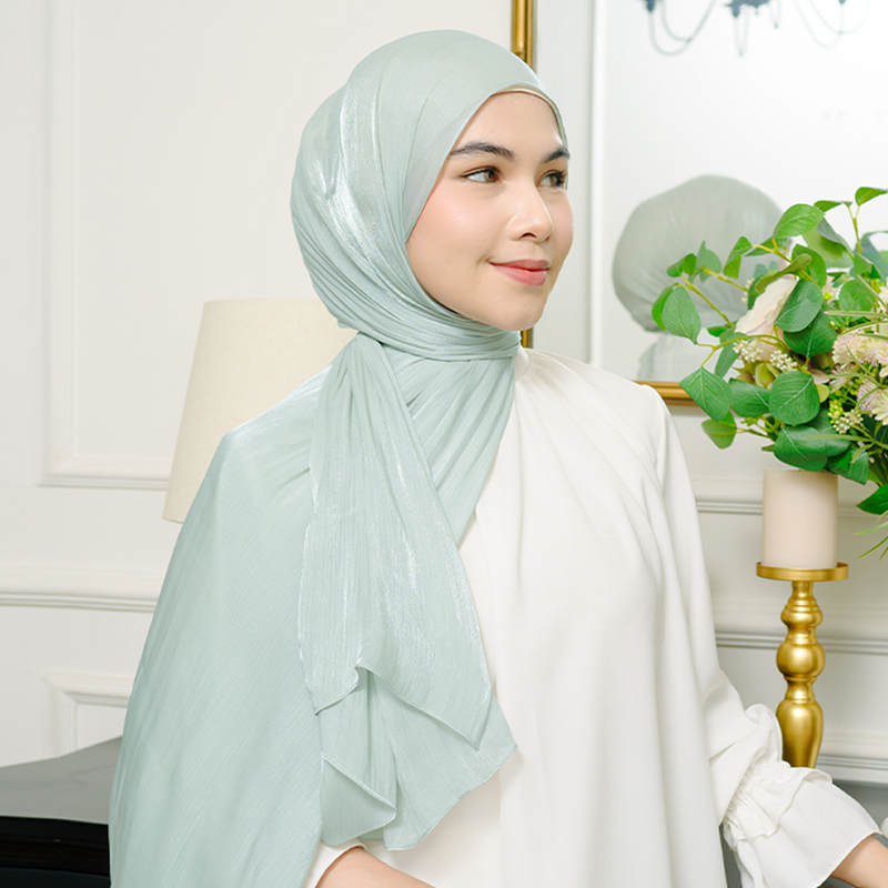 Yora Silk Shawl Iced Aqua