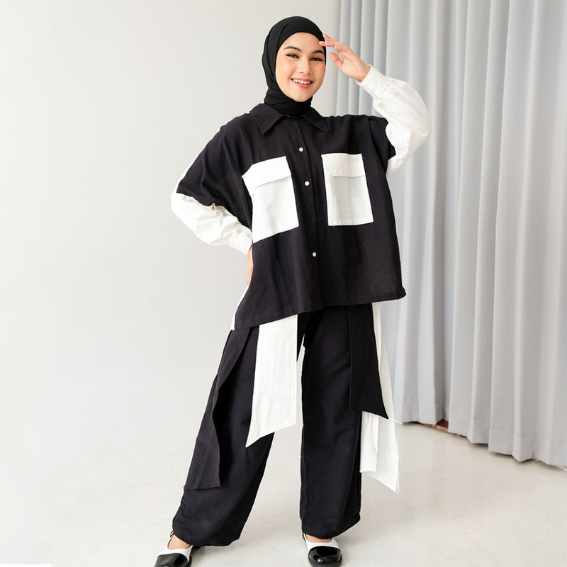 Hooja Set (One Set Linen Setelan Kemeja Katun Linen)