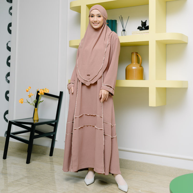 Khansa Abaya Set (Gamis Umroh Haji Abaya Set Kerudung)