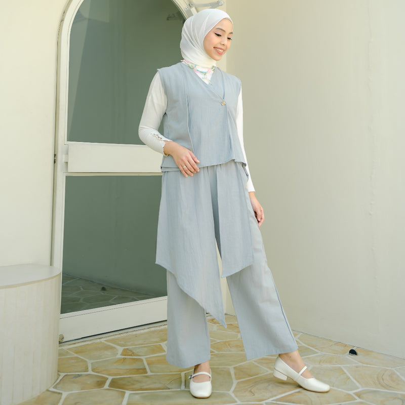 Nami Set (One Set Vest Rompi Linen)