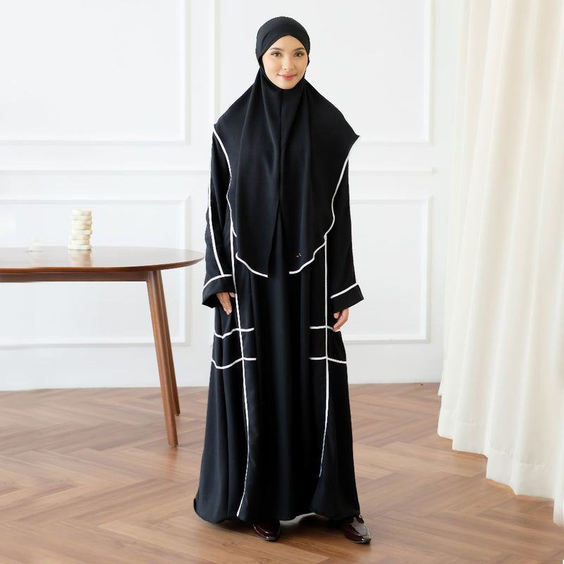 Haniya Abaya Set (Gamis Umroh Haji Abaya Set Kerudung)