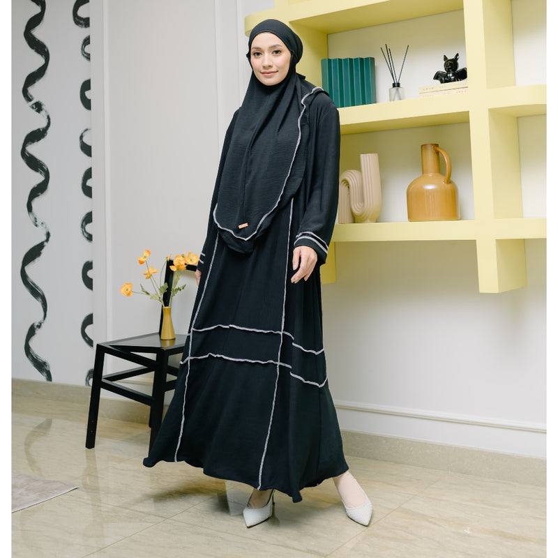 Khansa Abaya Set (Gamis Umroh Haji Abaya Set Kerudung)