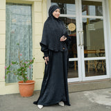 Hanida Abaya Set (One Set Abaya Umroh Haji Gamis Set Kerudung Syari)