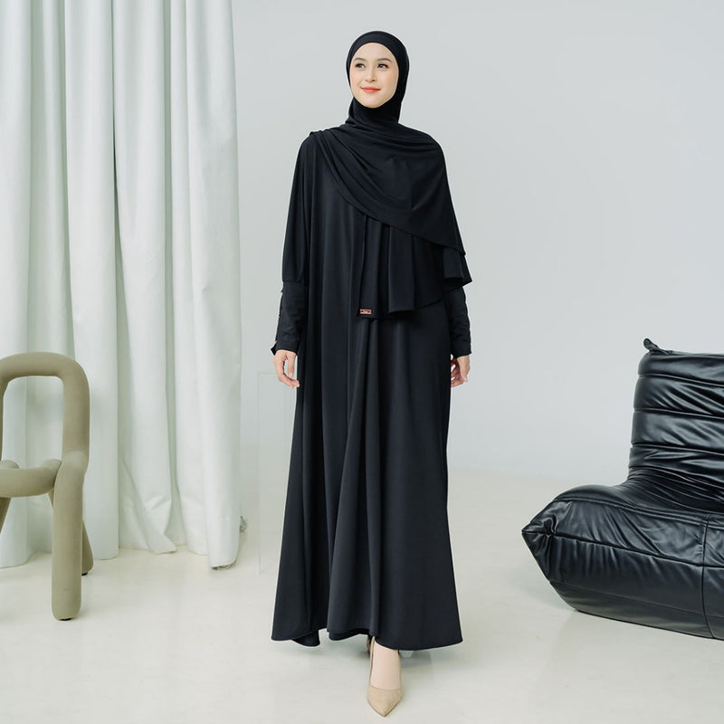 Hafisa Abaya Set (Gamis Umroh Haji Abaya Jersey Set Kerudung)