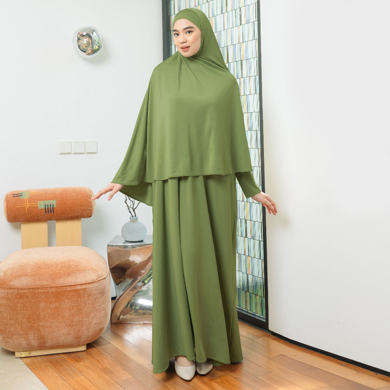 Hafisa Abaya Set (Gamis Umroh Haji Abaya Jersey Set Kerudung)