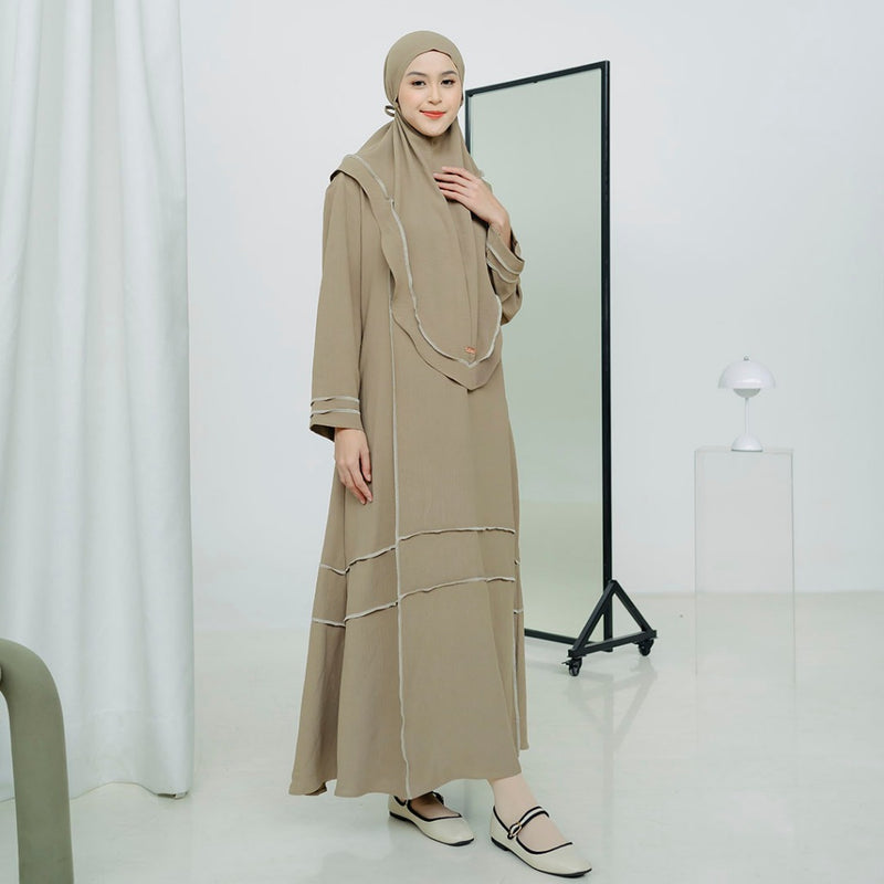 Khansa Abaya Set (Gamis Umroh Haji Abaya Set Kerudung)