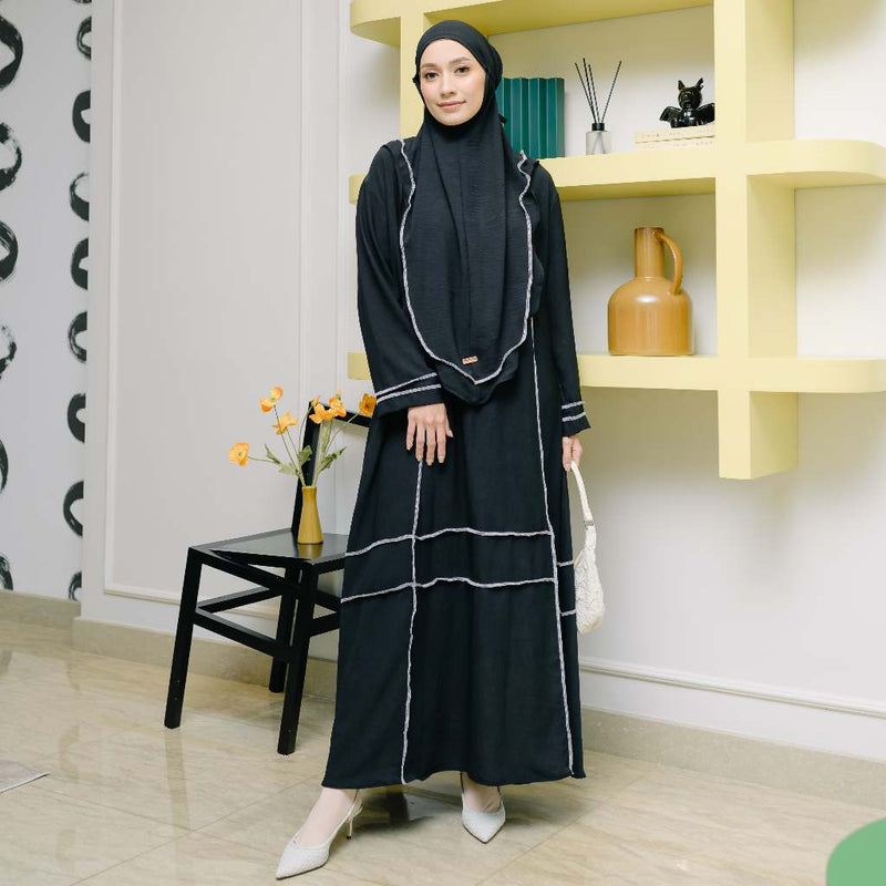 Khansa Abaya Set (Gamis Umroh Haji Abaya Set Kerudung)