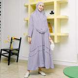 Khansa Abaya Set (Gamis Umroh Haji Abaya Set Kerudung)