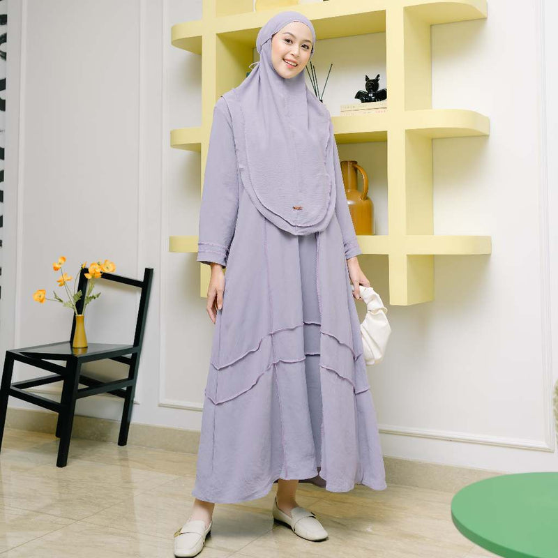 Khansa Abaya Set (Gamis Umroh Haji Abaya Set Kerudung)