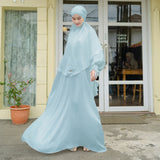 Hanida Abaya Set (One Set Abaya Umroh Haji Gamis Set Kerudung Syari)