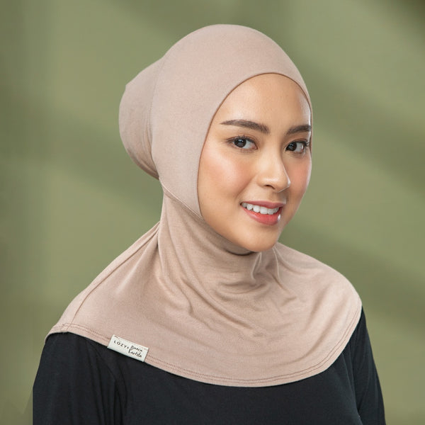 Inner Neck Lozy x Bianca Khaki Ciput Hijab Ninja Bahan Viscose Rayon)