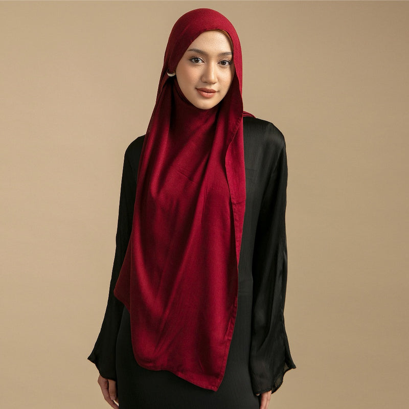 Pashmina Viscose Nour Shawl  Lozy x Lesti Maroon New